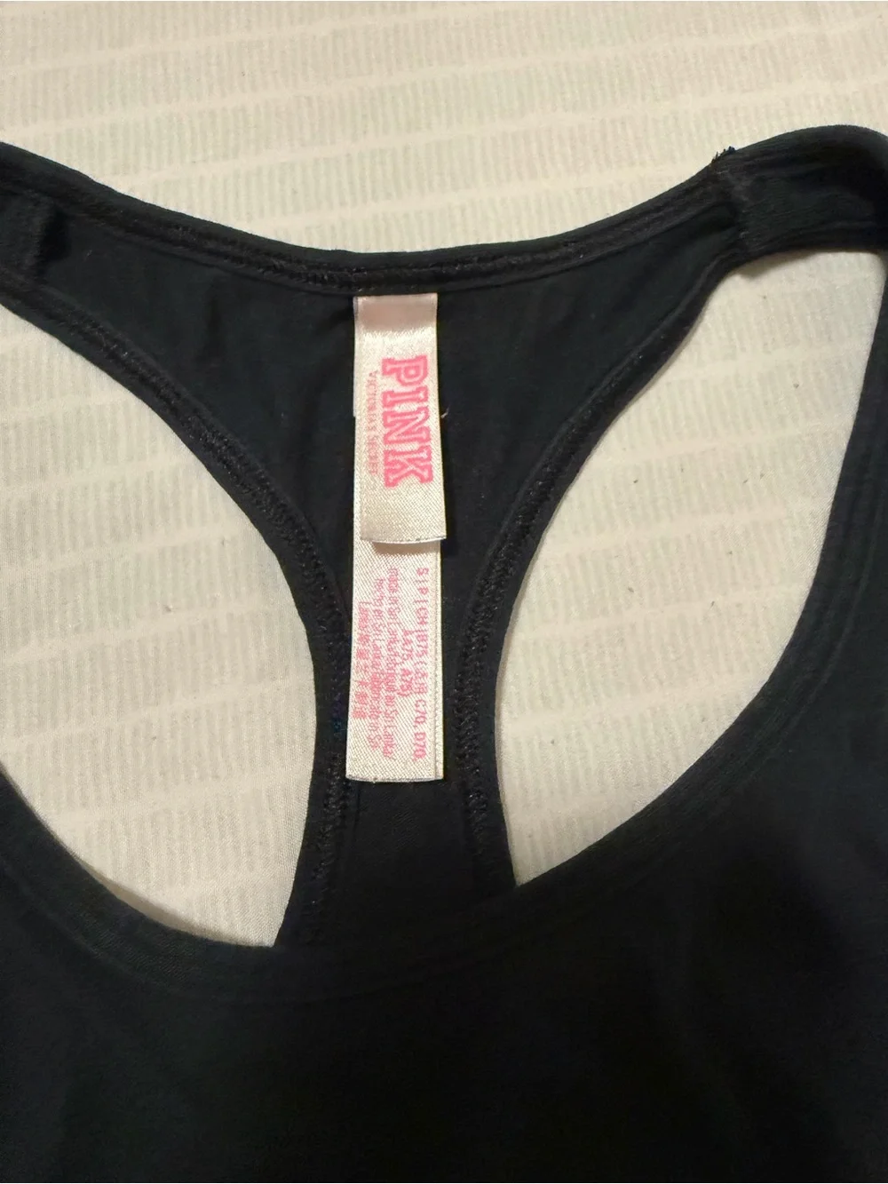 PINK Victoria's Secret Black Racerback Logo Sports Bra